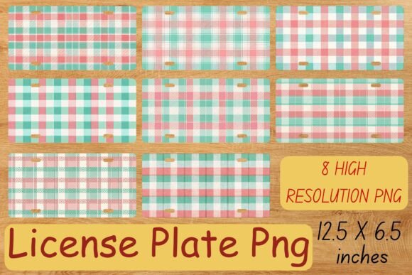 Christmas Buffalo Plaid License Plate Pn Illustrations