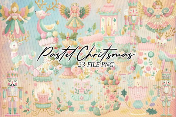 Christmas Cute Decorative Pastel Clipart Illustrations