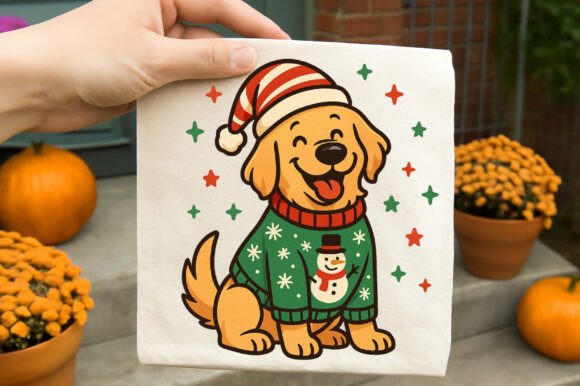 Christmas Dog Lover Cute Golden Clipart: Illustrations Review