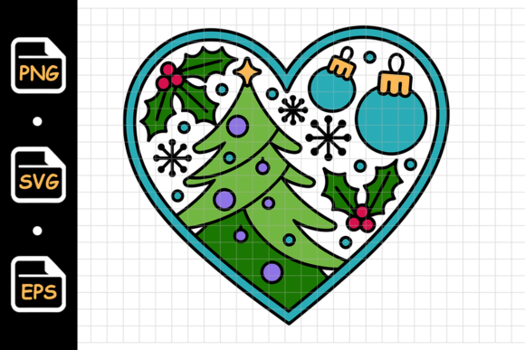 Christmas Tree and Ornaments Inside Illustrations