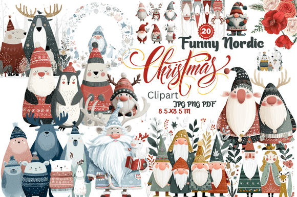 Funny Nordic Christmas Clipart: Illustrations Review