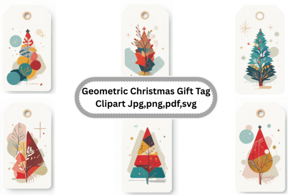 Geometric Christmas Gift Tags Clipart Review