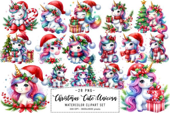 Review: Christmas Cute Unicorn Clipart PNG for Illustrations