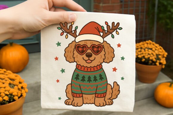 Review: Christmas Dog Lover Cute Goldendoodle Illustrations
