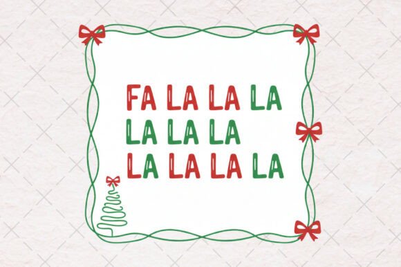Review: Christmas Fa La La Hand-Drawn Frame Png Illustrations