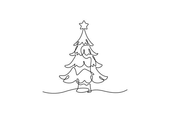 Review: Continuous Line Christmas Pine Tree Design