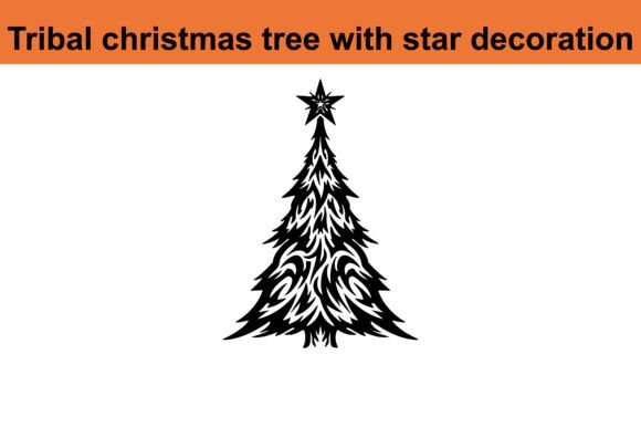 Tribal Christmas Tree with Star Decorati: Illustrations Review