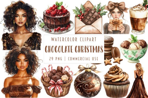 Watercolor Chocolate Christmas Clipart B Review